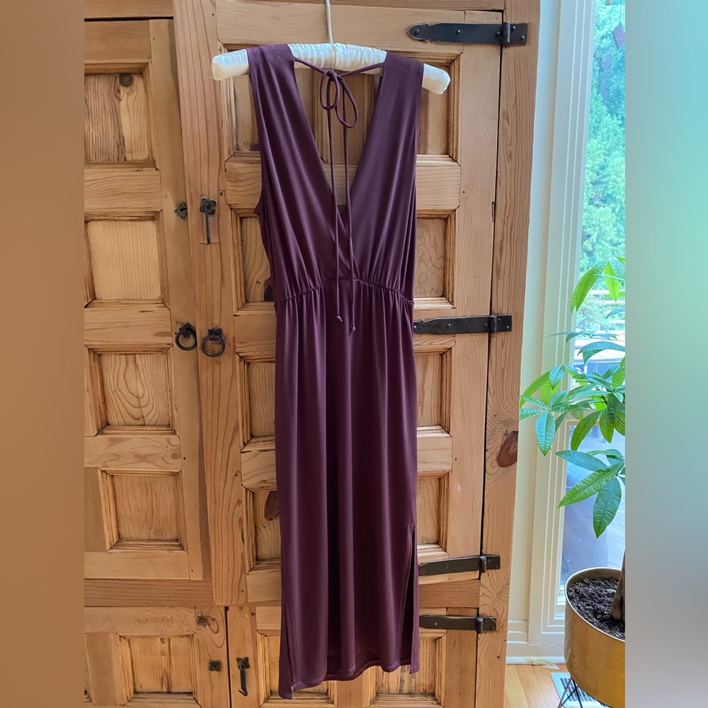 Bcbgeneration Burgundy V-Neck Backless Sundress - image 7